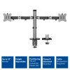 ACT Dual-Monitorarm Büro silber Klemme/Tischdurchführung 18 kg 17-32 Zoll