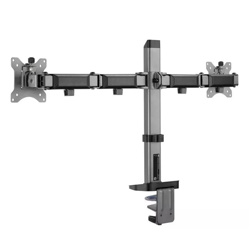 ACT Dual-Monitorarm Büro silber Klemme/Tischdurchführung 18 kg 17-32 Zoll