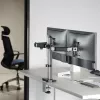 ACT Dual-Monitorarm Büro silber Klemme/Tischdurchführung 18 kg 17-32 Zoll