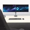 ACT Dual-Monitorarm Büro silber Klemme/Tischdurchführung 18 kg 17-32 Zoll