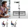 ACT Dual-Monitorarm Büro silber Klemme/Tischdurchführung 18 kg 17-32 Zoll