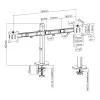 ACT Dual-Monitorarm Büro silber Klemme/Tischdurchführung 18 kg 17-32 Zoll
