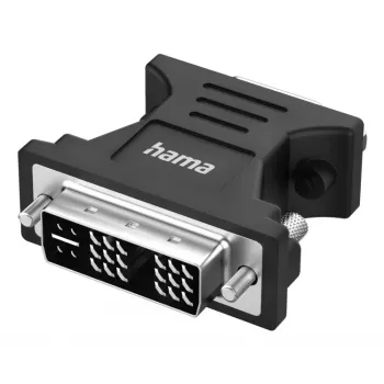 Video-Adapter HAMA 00300090 DVI‑I Stecker auf VGA Buchse, schwarz