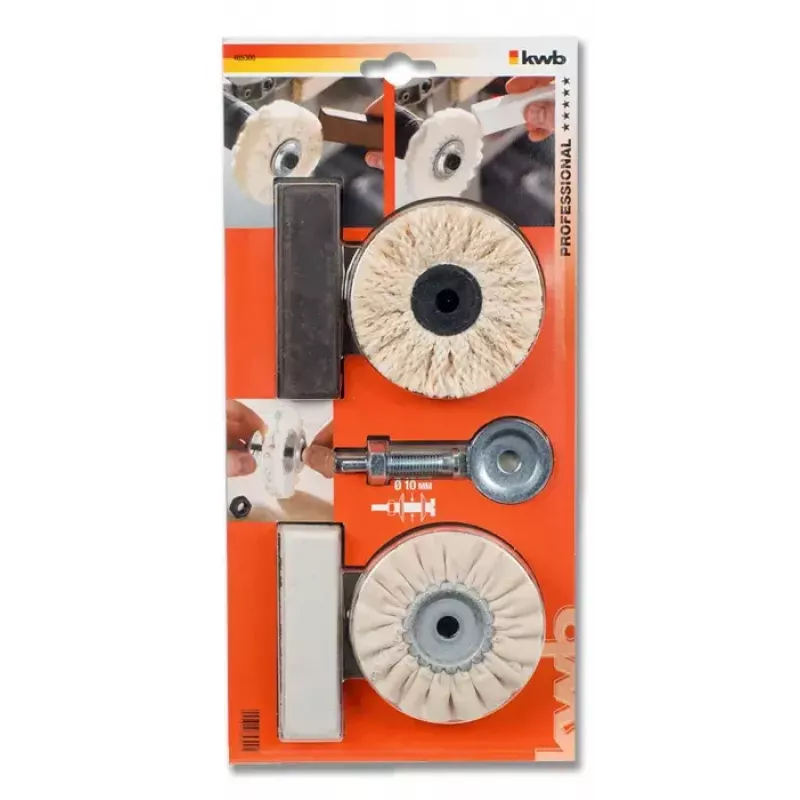 Set KWB 485300 Rotationswerkzeug Polierzubehör Schwarz Metallic Weiß