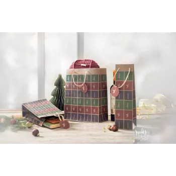 Geschenktüte Sigel GT043 Grün Rot Violett 260x120x330 mm