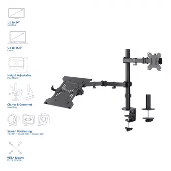 Laptop- und Monitorarm ACT AC8305 Höhenverstellung 0-450 mm