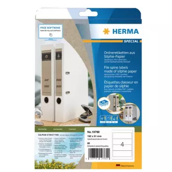 HERMA 10754 selbstklebendes Etikett, Silphie-Papier, 97 x 42,3 mm, permanent, braun