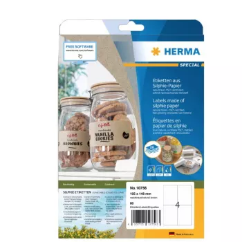 HERMA 10756 selbstklebendes Etikett Rechteck Permanent Braun 80 Stück