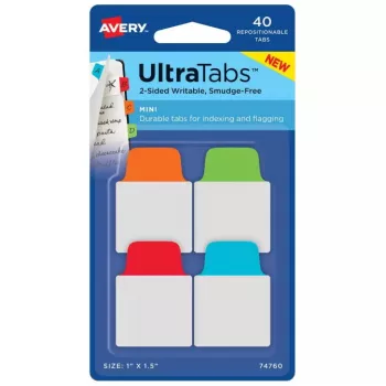 Blanko-Registerreiter Avery Ultra Tabs 74760 Blau Grün Orange Rot