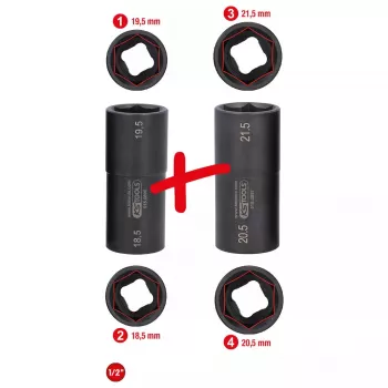 Steckschlüsselsatz KS Tools 515.0895 1/2 Zoll Antrieb 2 Steckschlüsseleinsätze