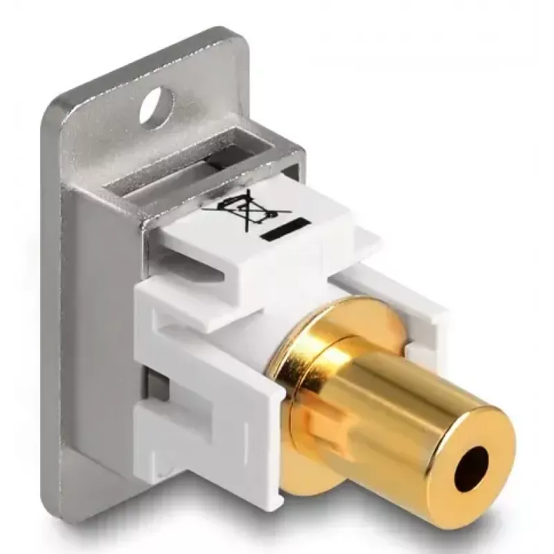 DeLOCK 90884 Steckdosen-Einsatz 3,5 mm Silber Weiß Buchse