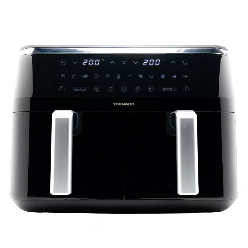 TORNADO TAFT-1000-GS | Doppel-Heißluftfritteuse 9L, Heißluftfritteuse, 9 L, 60 °C, 200 °C, 12 Personen, 540 min