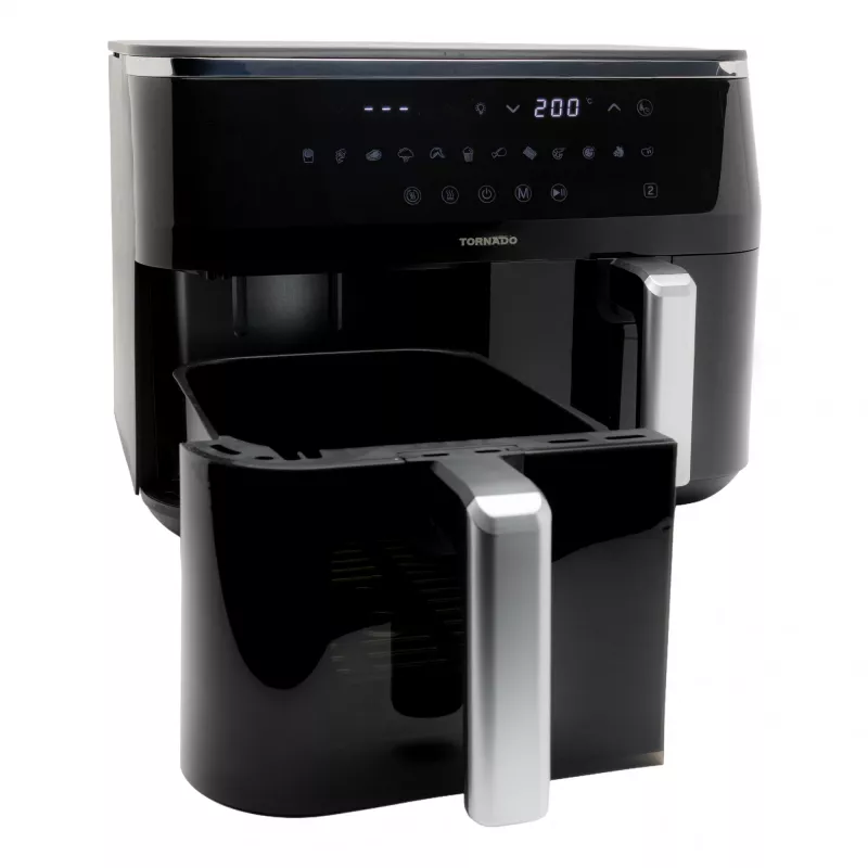 TORNADO TAFT-1000-GS | Doppel-Heißluftfritteuse 9L, Heißluftfritteuse, 9 L, 60 °C, 200 °C, 12 Personen, 540 min