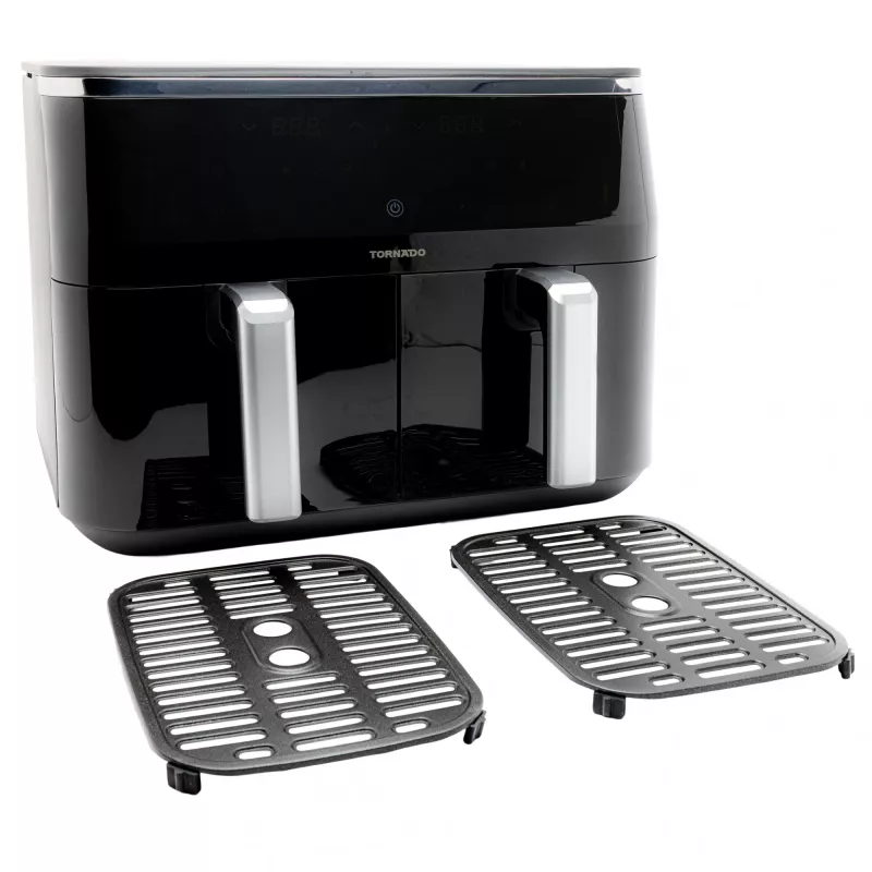 TORNADO TAFT-1000-GS | Doppel-Heißluftfritteuse 9L, Heißluftfritteuse, 9 L, 60 °C, 200 °C, 12 Personen, 540 min