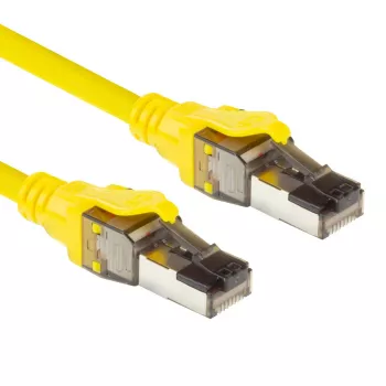 ACT Gelbes 5 Meter SFTP CAT8 Patchkabel rastnasenfrei mit RJ45-Steckern