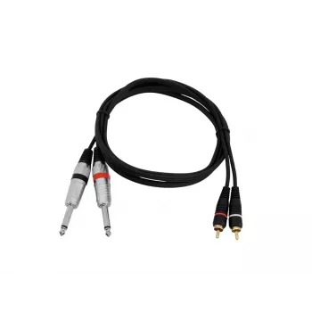 Audiokabel Omnitronic 30225213 1,5m 2x6,35mm 2xRCA Schwarz