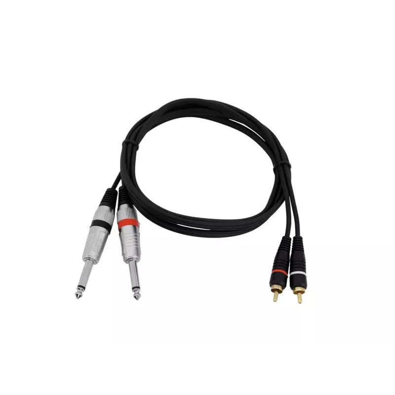 Audiokabel Omnitronic 30225213 1,5m 2x6,35mm 2xRCA Schwarz