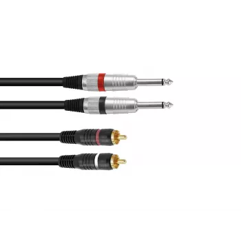 Audiokabel Omnitronic 30225213 1,5m 2x6,35mm 2xRCA Schwarz