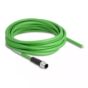 DeLOCK Netzwerkkabel M12 4-Pin D-codiert offene Kabelenden TPU 5 m