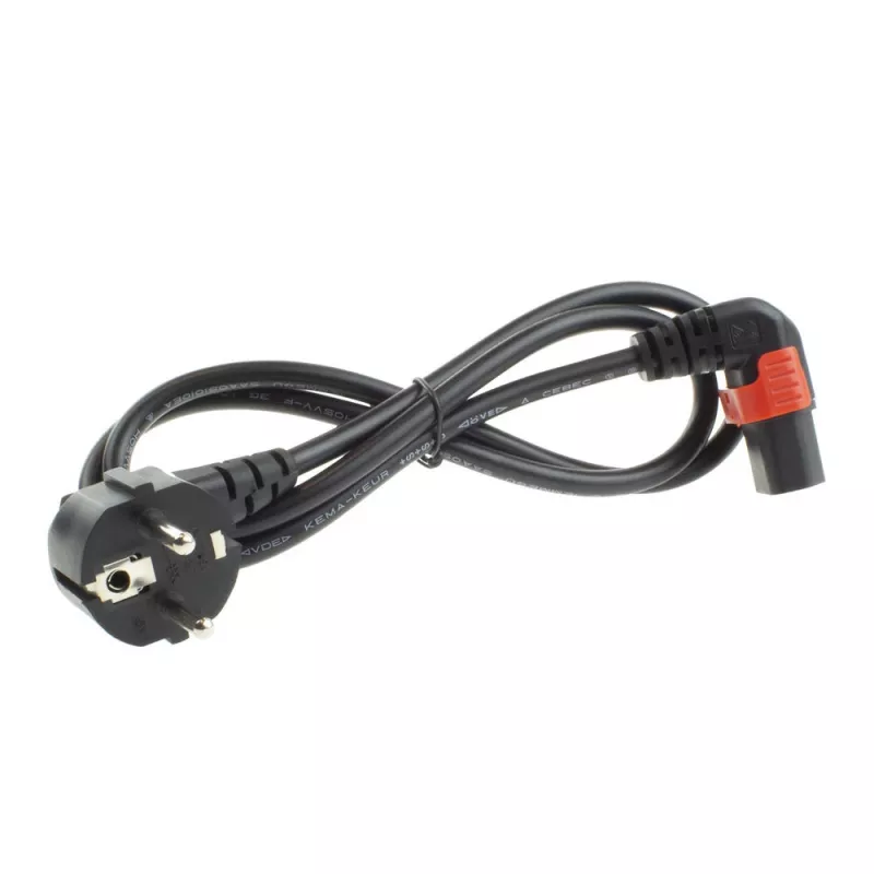 ACT Stromkabel CEE 7/7 Stecker (abgewinkelt) – C13 IEC Lock (abgewinkelt) schwarz 1 m, EL449S