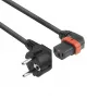 ACT Netzkabel CEE 7/7 Stecker (gewinkelt) - C13 IEC Lock (links gewinkelt) schwarz 3 m, EL455S