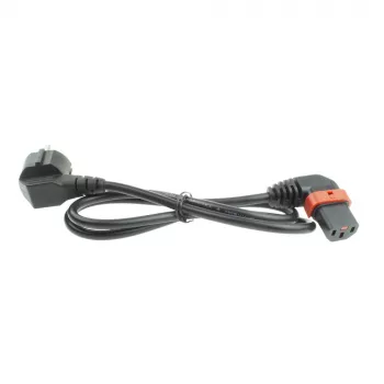 ACT Netzkabel CEE 7/7 Stecker (gewinkelt) - C13 IEC Lock (links gewinkelt) schwarz 3 m, EL455S