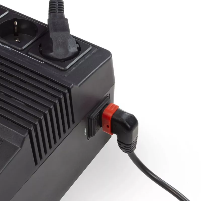 ACT Netzkabel CEE 7/7 Stecker (gewinkelt) – C13 IEC Lock (rechts gewinkelt) schwarz 1 m, EL446S