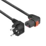 ACT Netzkabel CEE 7/7 Stecker (gewinkelt) - C13 IEC Lock (rechts gewinkelt) schwarz 2 m, EL450S