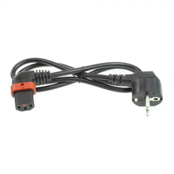 ACT Powercord CEE 7/7 Stecker (gewinkelt) – C13 IEC Lock (rechts gewinkelt) schwarz 3 m, EL454S