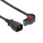 ACT Netzkabel C14 - C13 IEC Lock (abgewinkelt) schwarz 3 m, PC2052