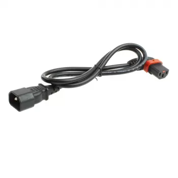 ACT Powercord C14 - C13 IEC Lock (links abgewinkelt) schwarz 2 m, PC2046