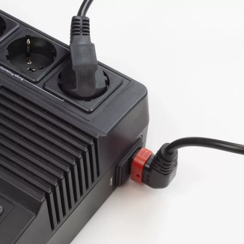 ACT Powercord C14 - C13 IEC Lock (links abgewinkelt) schwarz 2 m, PC2046