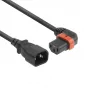 ACT Netzkabel C14 - C13 IEC Lock (links abgewinkelt) schwarz 3 m, PC2050