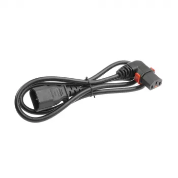 ACT Netzkabel C14 - C13 IEC Lock (abgewinkelt) schwarz 2 m, PC2045