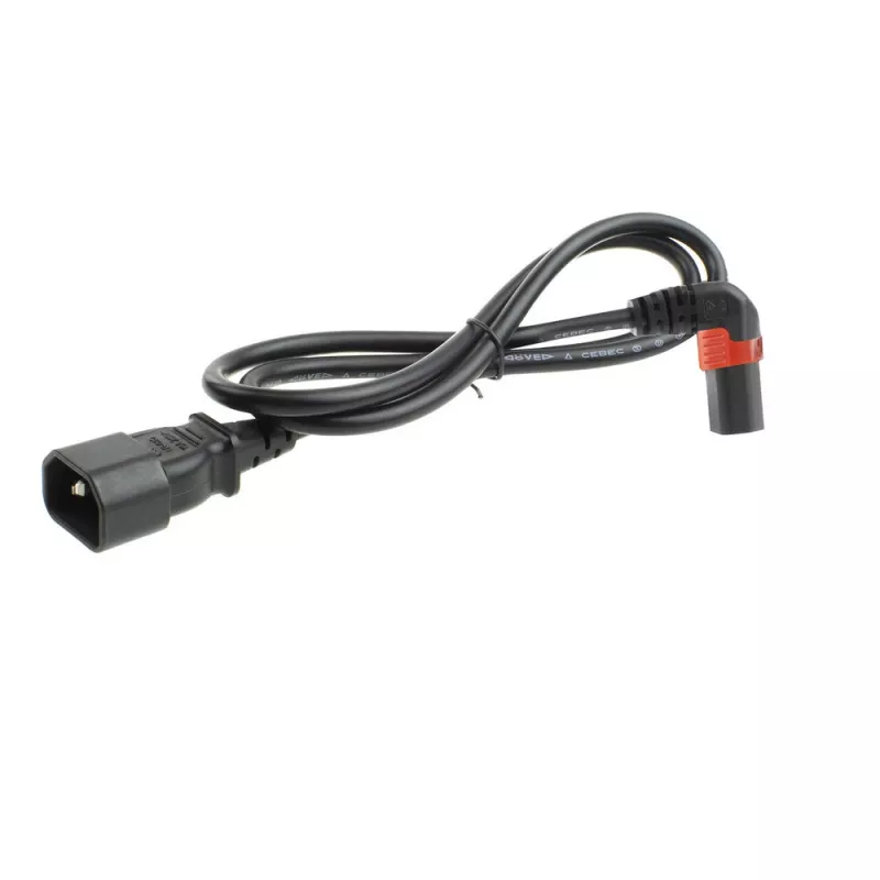 ACT Netzkabel C14 - C13 IEC Lock (aufwärts abgewinkelt) schwarz 1 m, PC2043