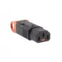 ACT C13 IEC Lock+ wiederanschließbar schwarz, PA130100BK, C13, Schwarz, Rot, Buchse, Gerade, Nylon, 1,5 mm²