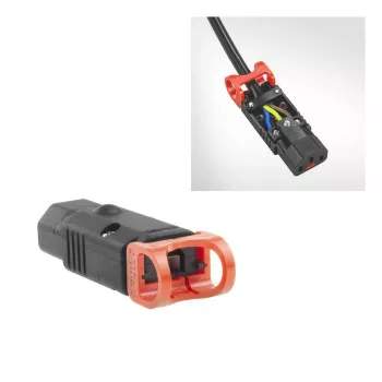 ACT C13 IEC Lock+ wiederanschließbar schwarz, PA130100BK, C13, Schwarz, Rot, Buchse, Gerade, Nylon, 1,5 mm²