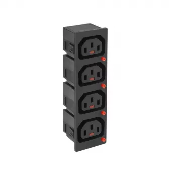 ACT C13 IEC Lock Net Entree (4x outlet) - schwarz, PA135015BK4