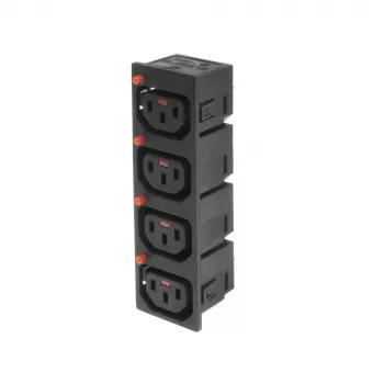 ACT C13 IEC Lock Net Entree (4x outlet) - schwarz, PA135015BK4