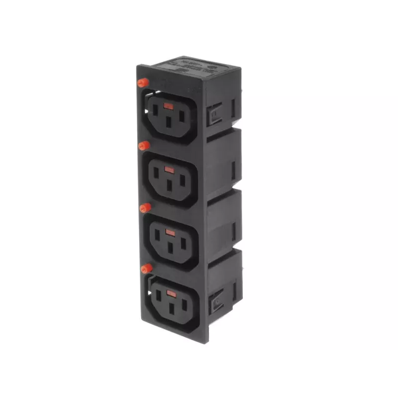 ACT C13 IEC Lock Net Entree (4x outlet) - schwarz, PA135015BK4