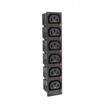 ACT C13 IEC Lock Net Entree (6x Ausgang) - schwarz, PA135015BK6