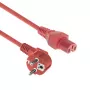 ACT Netzkabel Hauptanschluss CEE 7/7 Stecker (gewinkelt) – C15 rot 1,5 m