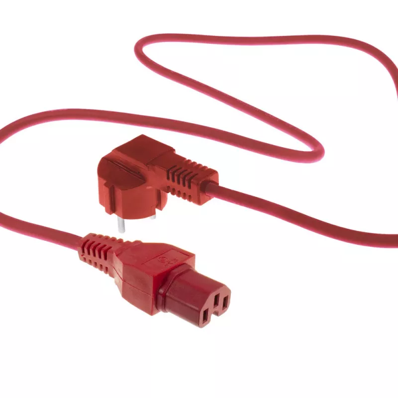 ACT Netzkabel Hauptanschluss CEE 7/7 Stecker (gewinkelt) – C15 rot 1,5 m