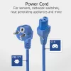 ACT Netzkabel CEE 7/7 Stecker gewinkelt C15 blau 1,5 m 230V 10A