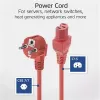 ACT Netzkabel Schutzkontaktstecker CEE 7/7 Stecker gewinkelt C15 rot 1 m 250 V 10 A