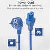 ACT Netzkabel CEE 7/7 Stecker (gewinkelt) - C15 blau 1 m