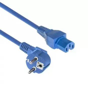 ACT Netzkabel CEE 7/7 Stecker (gewinkelt) - C15 blau 1 m
