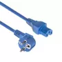 ACT Netzkabel CEE 7/7 Stecker (gewinkelt) - C15 blau 1 m