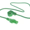 ACT Powercord Netzkabel CEE 7/7 Stecker abgewinkelt C15 grün 1 m 250 V 10 A