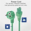 ACT Netzkabel CEE 7/7 Stecker abgewinkelt C15 grün 2 m 250 V 10 A